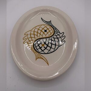 Homer Laughlin Yin Yang Fish Platter Plate Antique Vintage Retro Unique